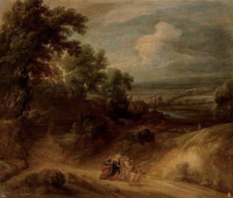 Jacques d'Arthois - Landscape with the Holy Family