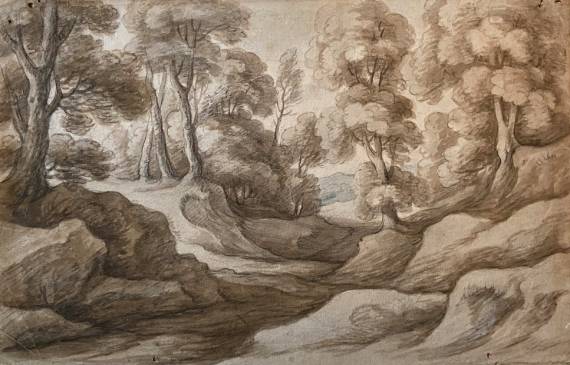 Jacques d'Arthois - Sunken Path in a Wooded Landscape 