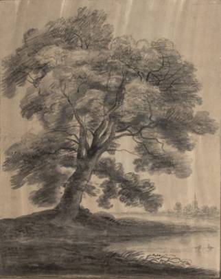 Jacques d'Arthois - Large Tree at a Riverbank