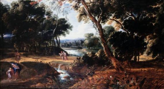Jacques d'Arthois - Landscape with Our Lady and Found Jesus