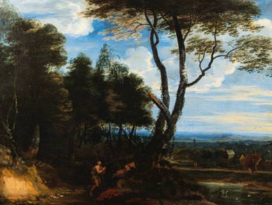 Jacques d'Arthois - Landscape with Saint John The Baptist
