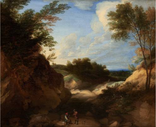 Jacques d'Arthois - Hilly Landscape with Figures
