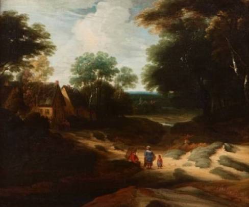 Jacques d'Arthois - Peasants Break in a Glade