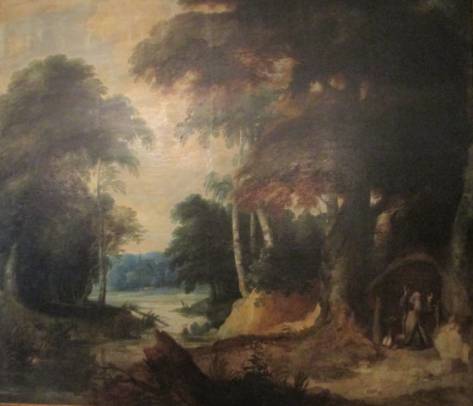 Jacques d'Arthois - Wooded Landscape with Saint Anthony
