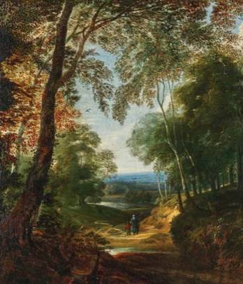 Jacques d'Arthois - Forest Landscape with Wanderers