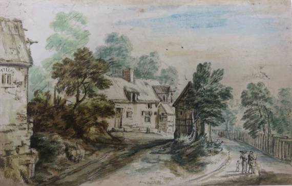 Jacques d'Arthois - Houses along a Country Road