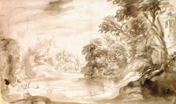 Jacques d'Arthois - Valley with Wooded Slopes