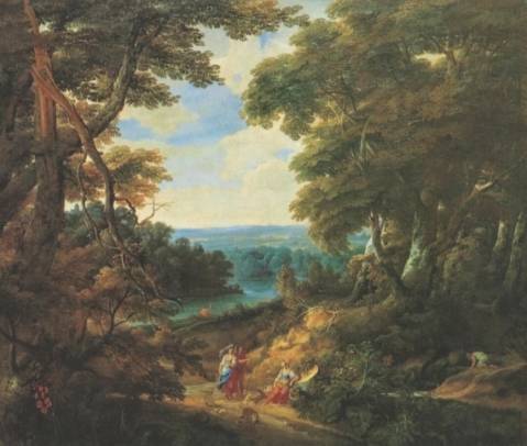 Jacques d'Arthois - Landscape with a Castle and Figures