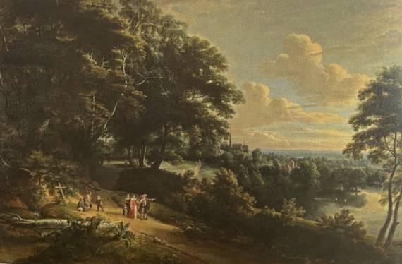 Jacques d'Arthois - Wood-Fringe with Alsemberg's Church of Our Lady