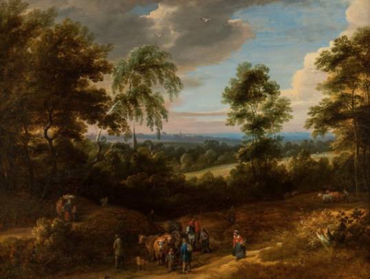 Jacques d'Arthois - View Taken in Brabant with Figures and Animals