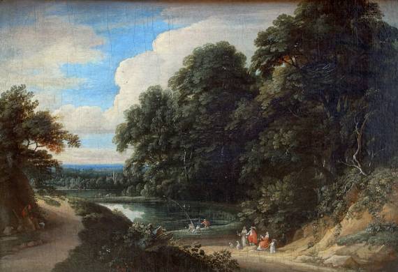Jacques d'Arthois - Pond at the Edge of a Forest