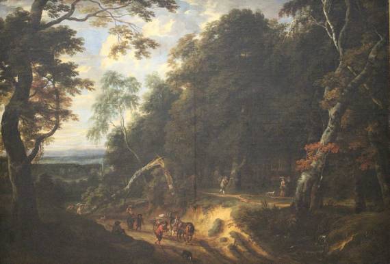 Jacques d'Arthois - The Soignes Forest with Figures