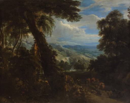 Jacques d'Arthois - Wooded Landscape with Herd
