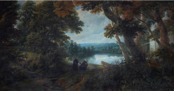 Jacques d'Arthois - Large Forest Landscape with Saint Francisco Borja