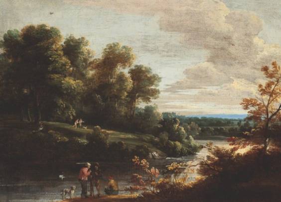 Jacques d'Arthois - A Meeting near a River