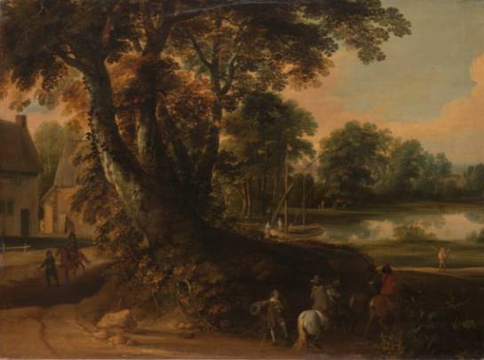 Jacques d'Arthois - Landscape with a Group of Trees at the Shore of a Lake