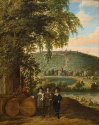 Jacques d'Arthois - Triple Portrait in a Landscape