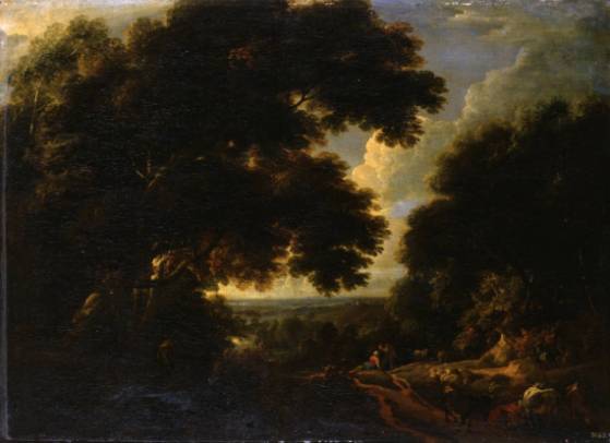Jacques d'Arthois - Wooded Landscape with Resting Sheperds
