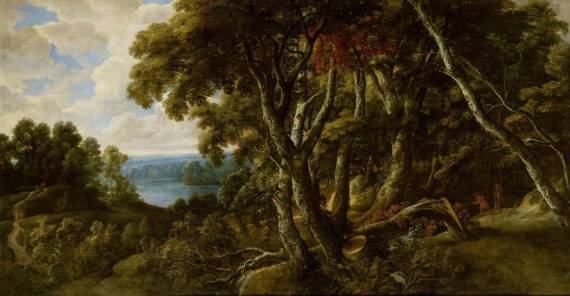Jacques d'Arthois - Landscape with Hunters