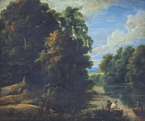 Jacques d'Arthois - River Landscape with Figures
