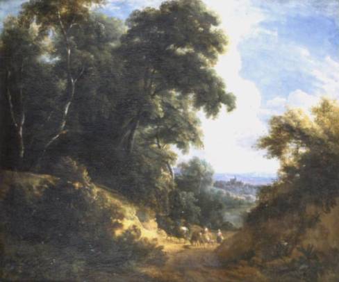 Jacques d'Arthois - Landscape with Peasants Going off to the Fields