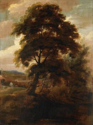 Jacques d'Arthois - Landscape with a Large Tree and a Gallows