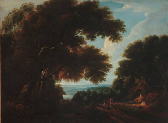 Jacques d'Arthois - Forest landscape with figures