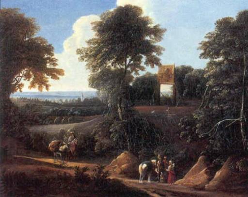 Jacques d'Arthois - Horsemen and Villagers in the Sonian Forest