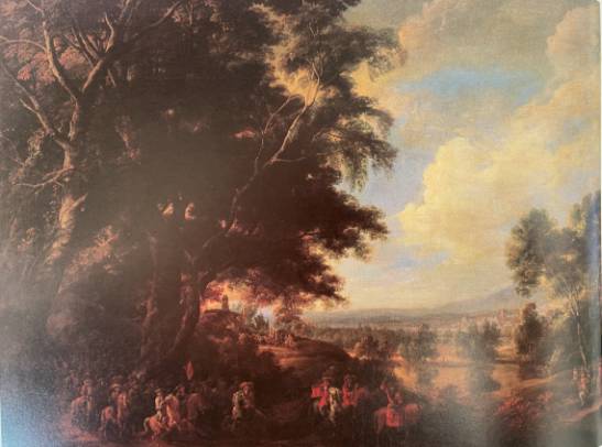Jacques d'Arthois - Landscape with a Coach Accompanied by an Escort