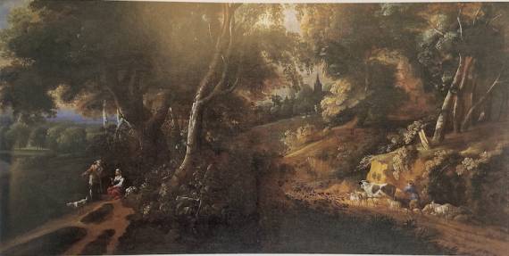 Jacques d'Arthois - Wooded Landscape with a Flock and Sheperds