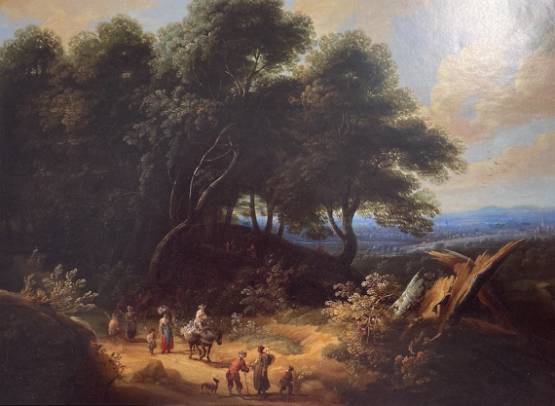 Jacques d'Arthois - Wooded Landscape with Travellers on a Sandy Path