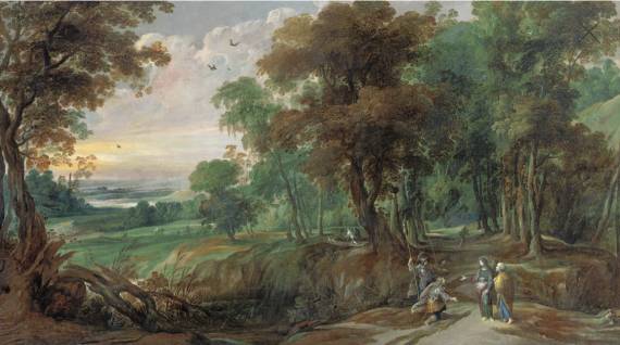 Jacques d'Arthois - Wooded Landscape with Christ and The Centurion