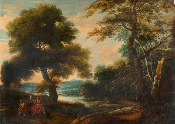 Jacques d'Arthois - Wooded Landscape with Mercury and Argus