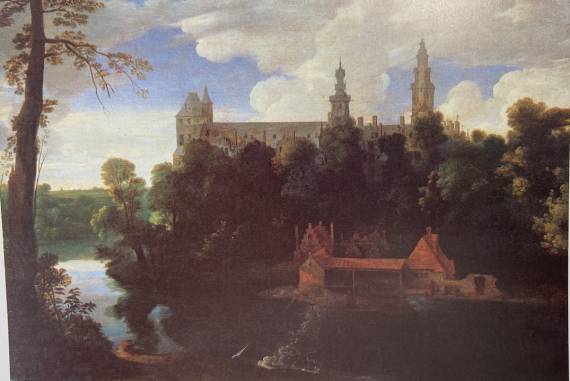 Jacques d'Arthois - Wooded River Landscape with a View of the Hotel de Nassau in Brussels