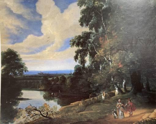 Jacques d'Arthois - An Elegant Family Walking on a Country Path