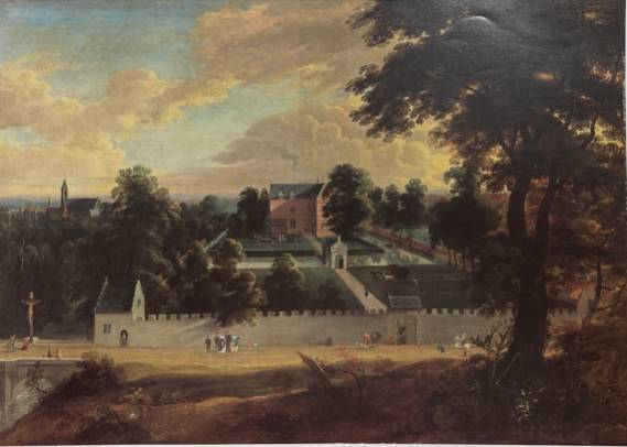 Jacques d'Arthois - A View of a Castle Surrounded by a Walled Landscape
