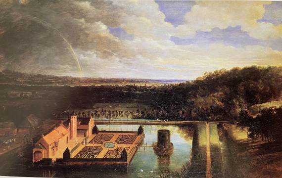 Jacques d'Arthois - Panoramic Landscape with a Palace and a Rainbow