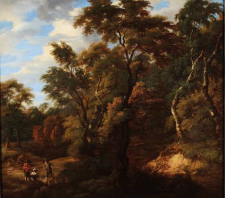 Jacques d'Arthois - Wooded Landscape with Hunters and Wayfarers