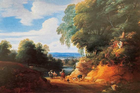 Jacques d'Arthois - The Boitsfort Wood near Auderghem with a View on a Village
