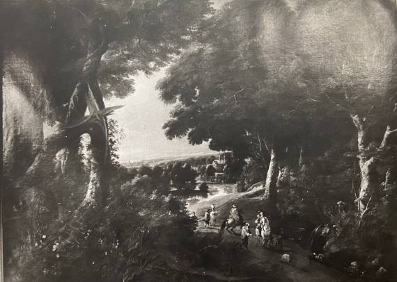 Jacques d'Arthois - Landscape with Elegant Horseman en Pedestrians