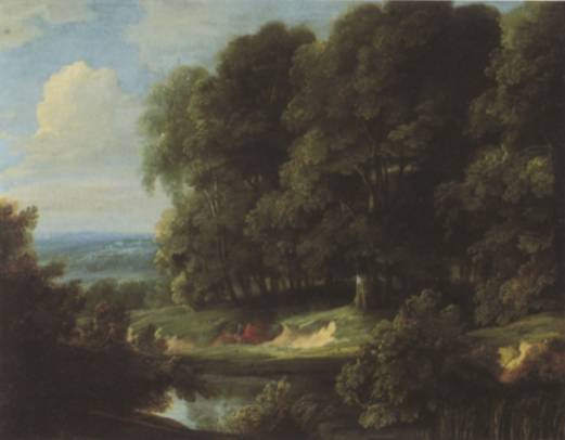 Jacques d'Arthois - Wooded Landscape with Travellers on a Path