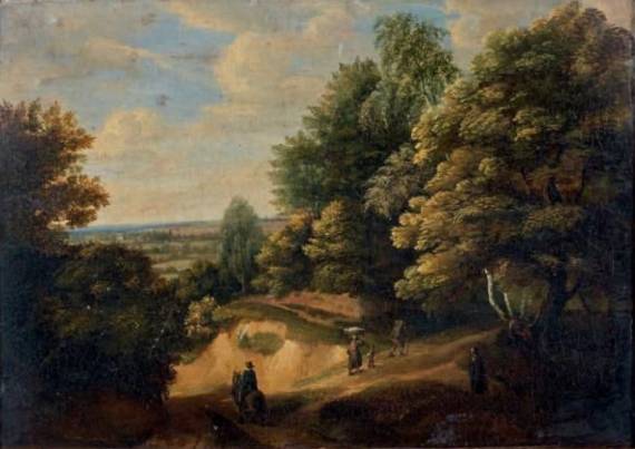 Jacques d'Arthois - Figures in a Wooded Landscape