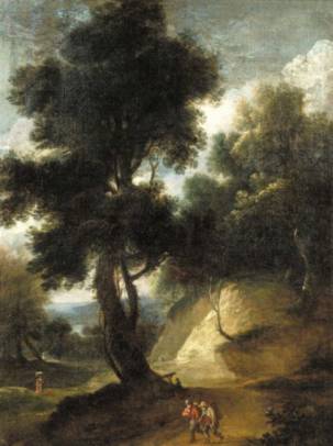 Jacques d'Arthois - Travellers in a Wooded Landscape