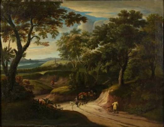 Jacques d'Arthois - Mule Driver Exiting an Undergrowth