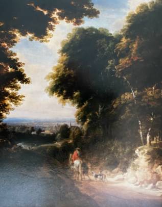 Jacques d'Arthois - Horsereman with Pedestrian and Dogs in a Sunken Road