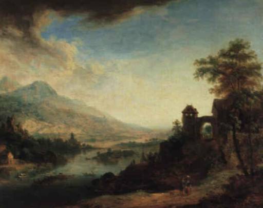 Jacques d'Arthois - Travellers in a Wooded River Landscape