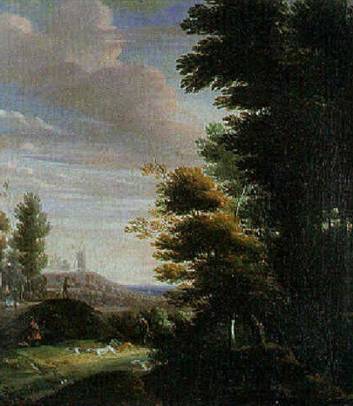 Jacques d'Arthois - Hunters in a Landscape