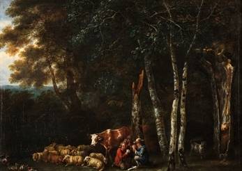 Jacques d'Arthois - Sheperds Playing Cards