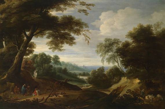 Jacques d'Arthois - Extensive Wooded Landscape with Sheperds