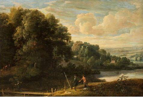Jacques d'Arthois - Travellers in a River Landscape
